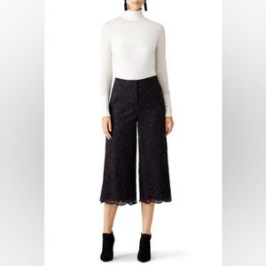Kate Spade black rose lace culottes